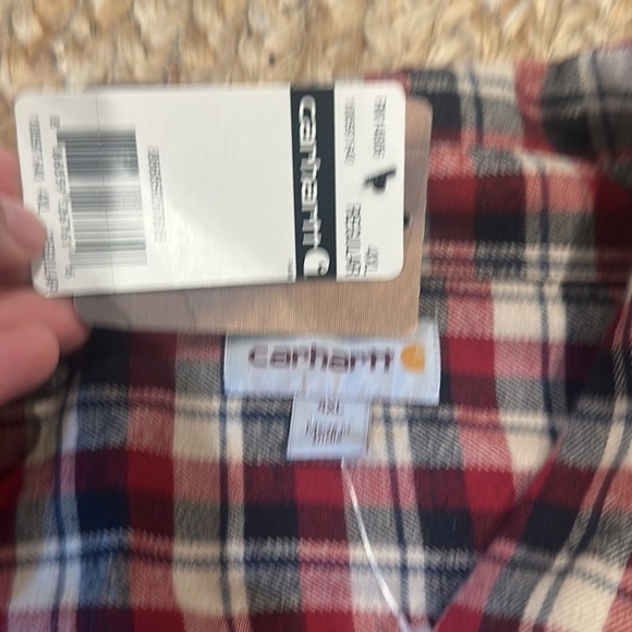 Carhartt Relaxed Fit Red Plaid Long Sleeve Button Up 4XL NWT - Picture 4 of 4